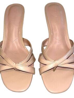 Steve Madden Cary Leather Kitten Heel Sandal "Tan" Women's 8M | NEW